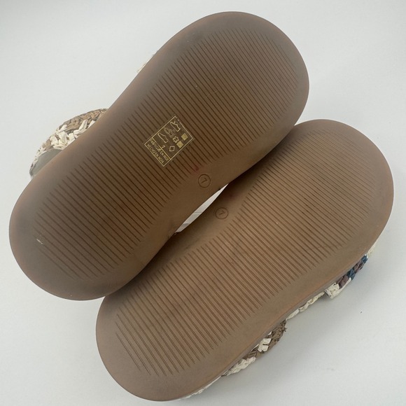 Free People Sandals Roma Raffia‎ Platform Women's Size 7 Blue Cream - Picture 8 of 8